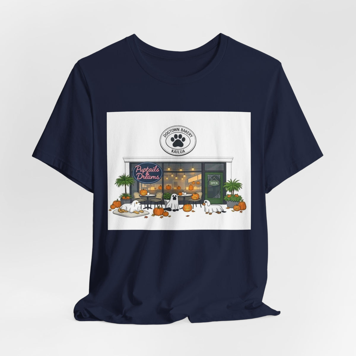 Dog Bakery Shop T-Shirt — "Bread & Bones Bakery" Illustrated Pet Bakery Tee