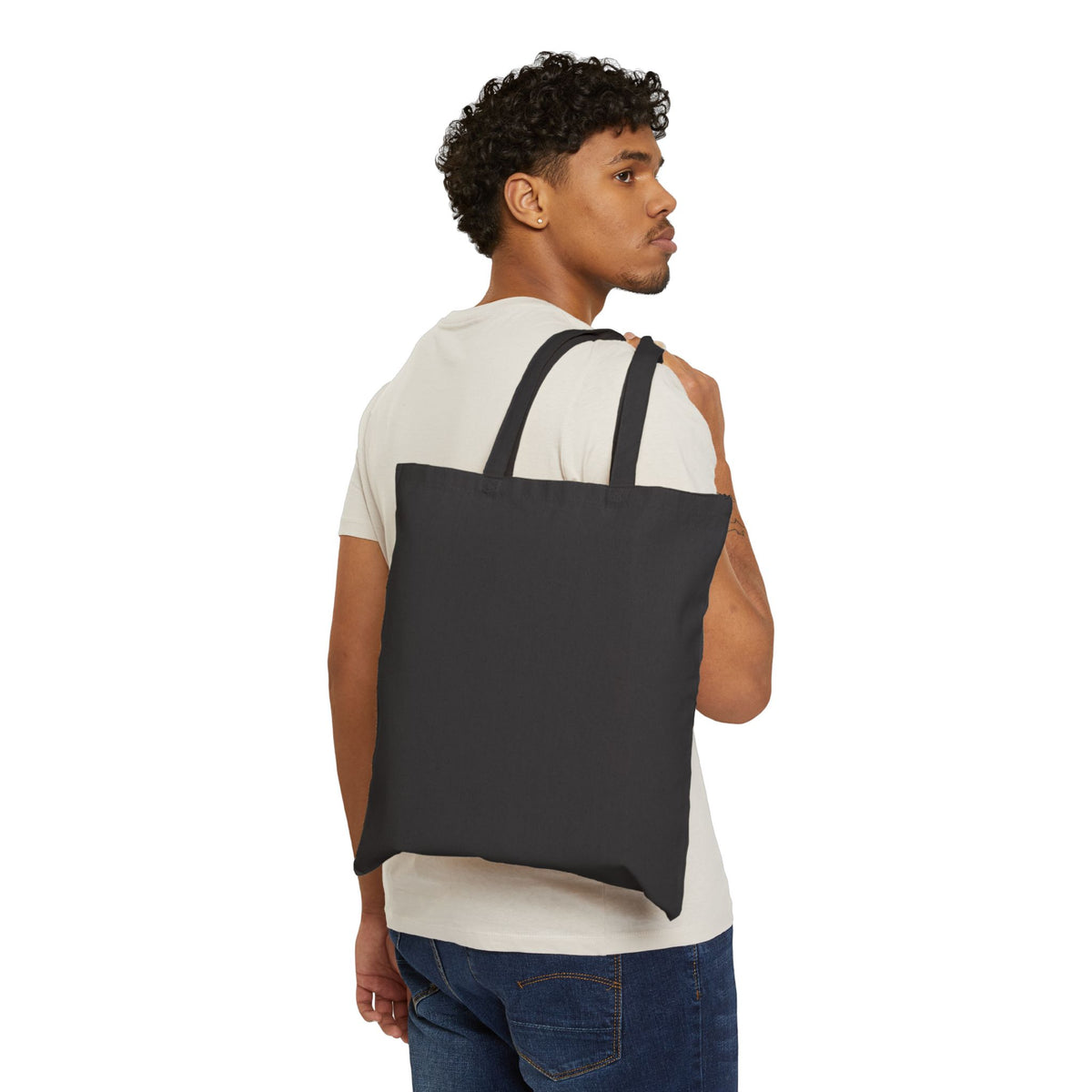Tote Bag — Cozy Café Cat Shop Illustration Canvas Tote