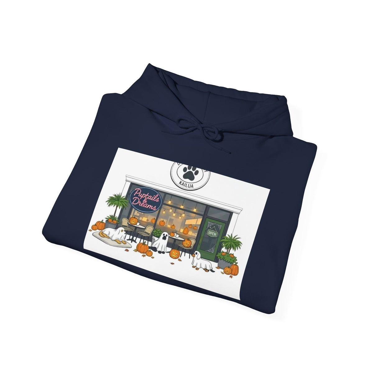 Coffee Shop Halloween Hoodie – 'Spooky Brew' Cafe Illustration Sweatshirt