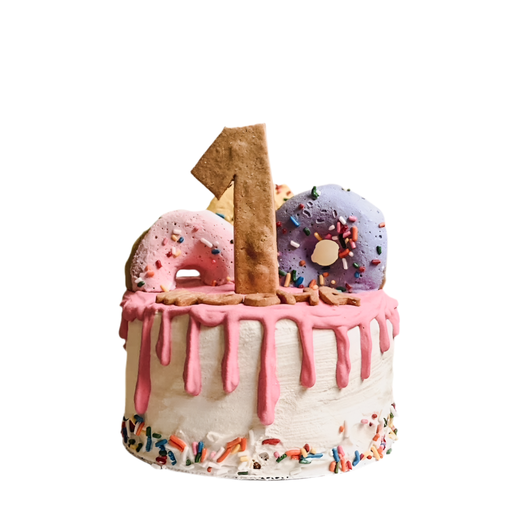 Double Doughmutt Drip Cake