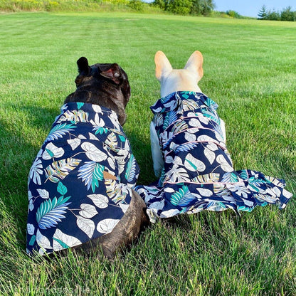 Palm Leaves Camp Shirt – Tropical Dog Shirt for Summer
