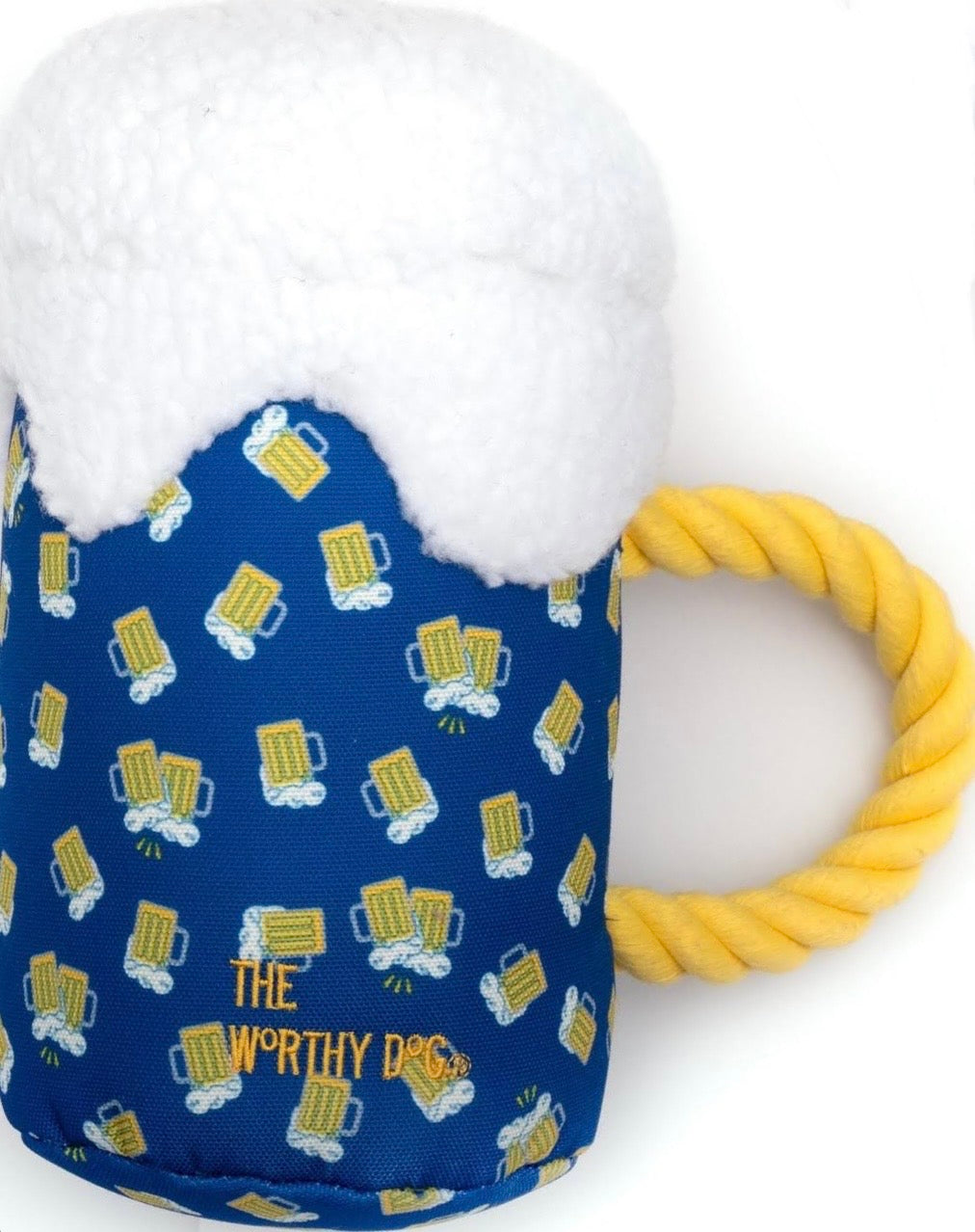 The Worthy Dog Cheers! Chew Toy Navy/White/Yellow - Dogtown Bakery