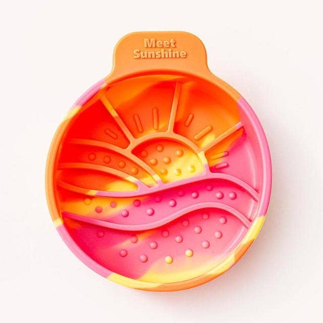 Ocean Waves Slow Feeder Bowl - Pink Orange 